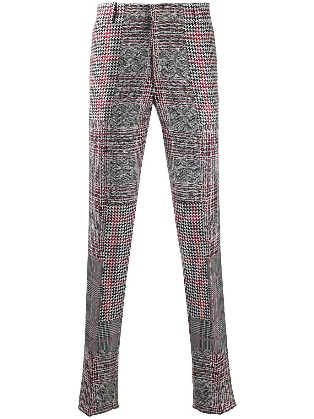 patchwork prince of wales trousers - 1