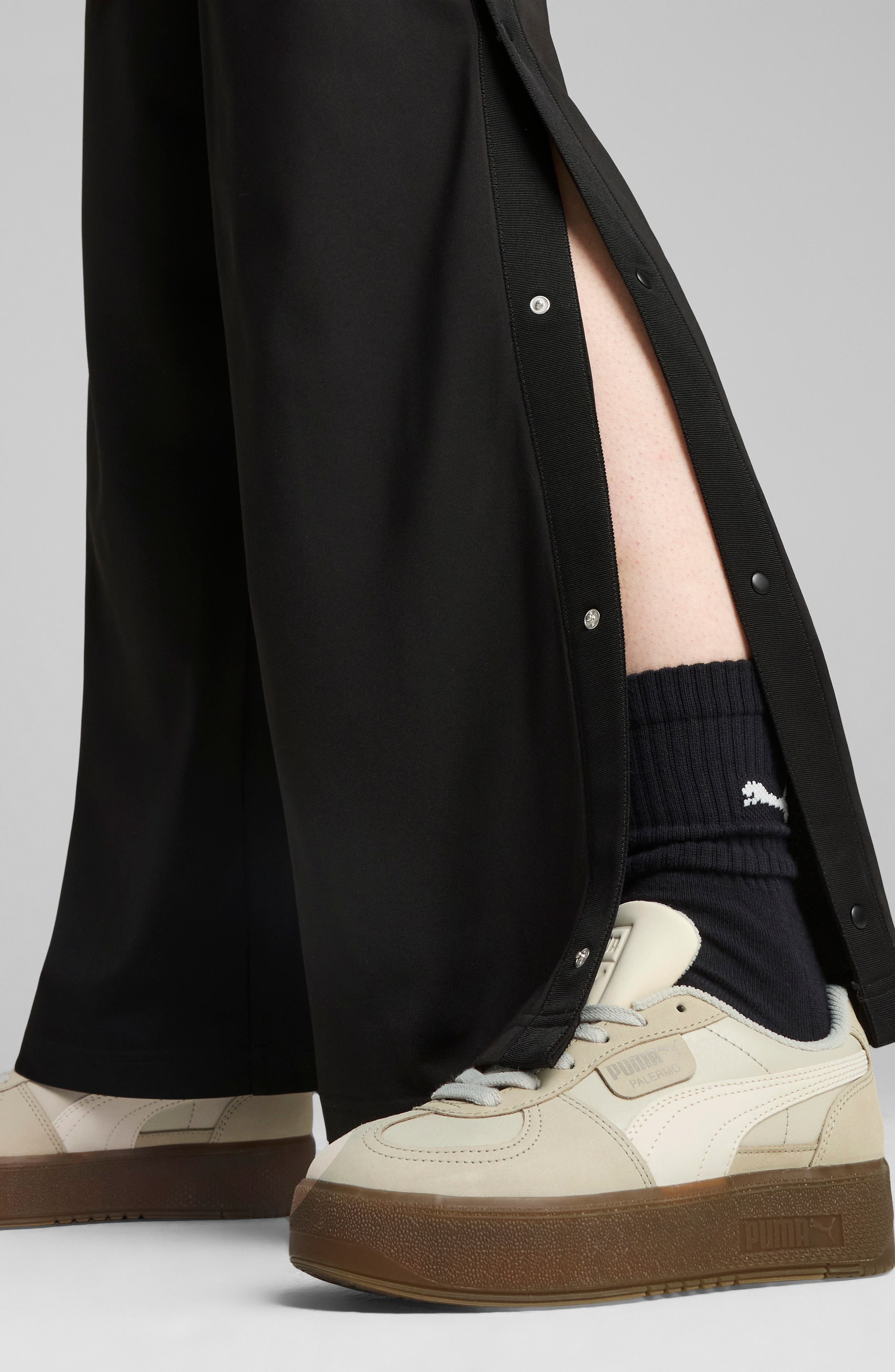 PUMA Low Rise Popper Side Snap Pants in Puma Black at Nordstrom - 7