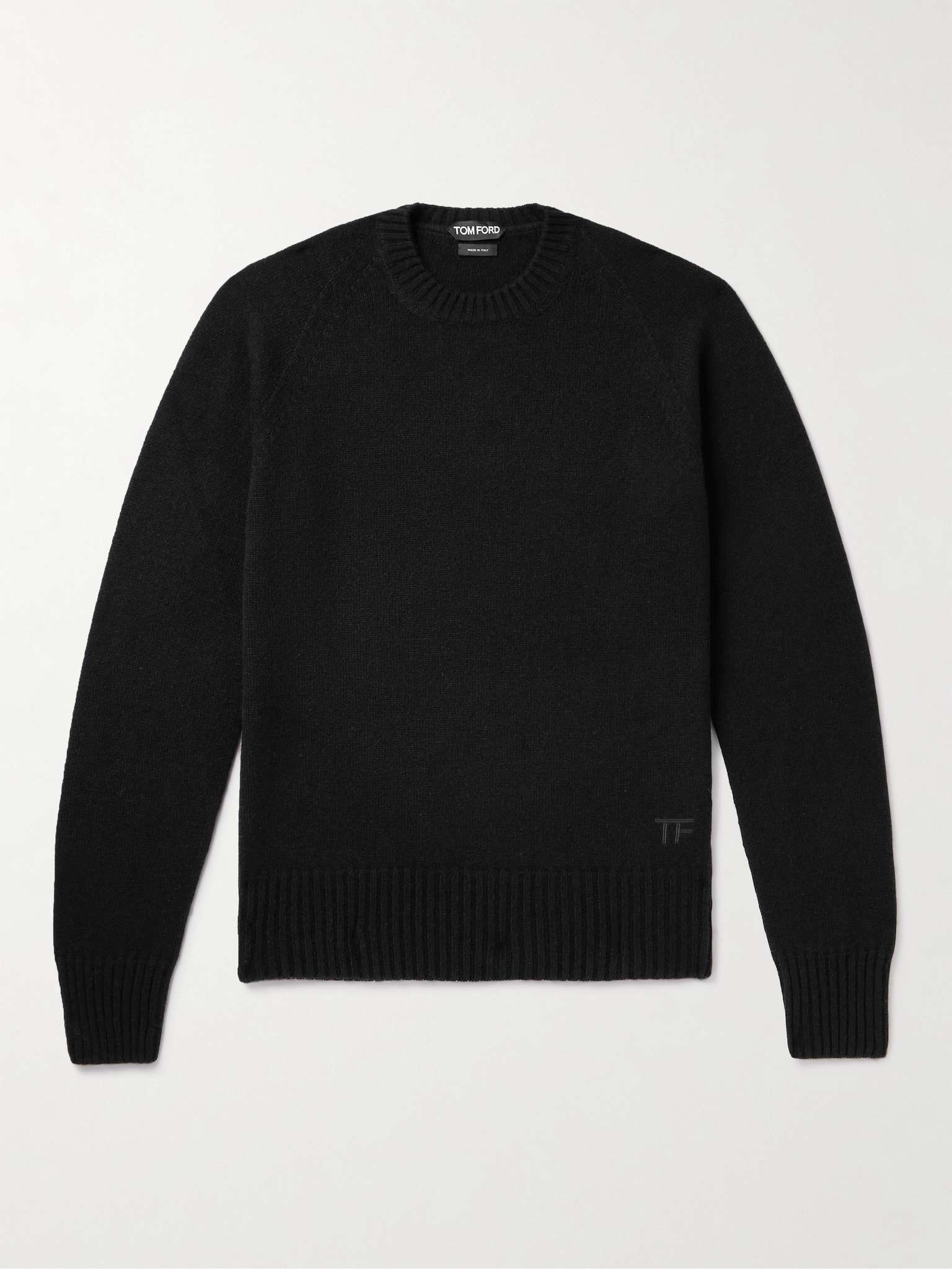 Logo-Embroidered Knitted Cashmere Sweater - 1