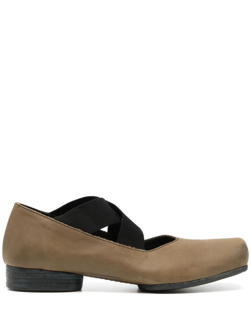 square-toe leather ballerina shoes 1