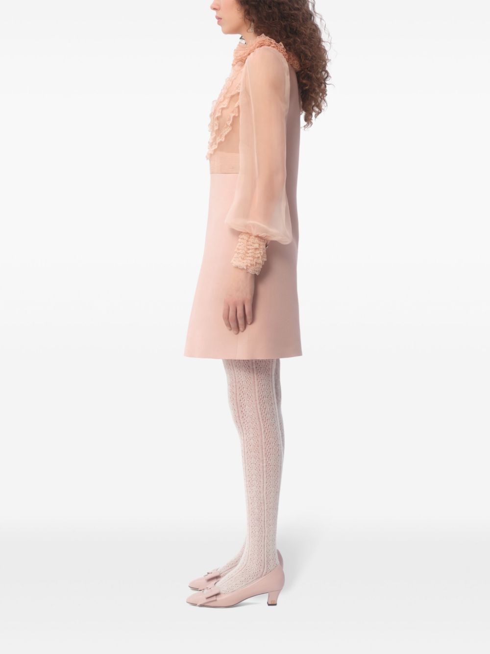 embroidered crepe couture mini dress - 5