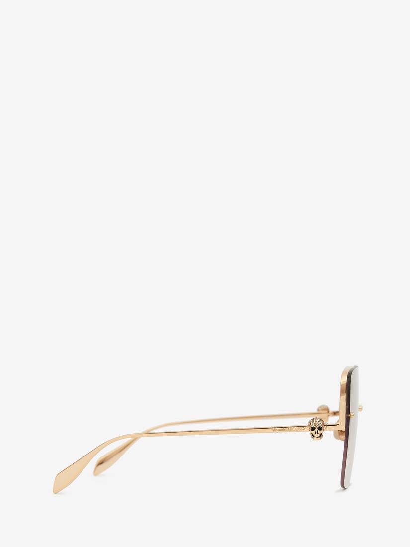 Skull Jeweled Square Sunglasses in Brown/gold - 2