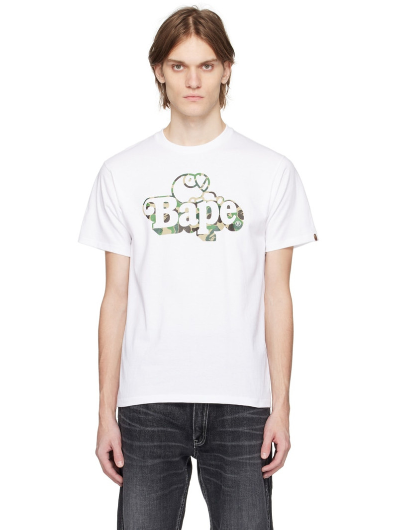 White ABC Camo Milo On Bape T-Shirt - 1