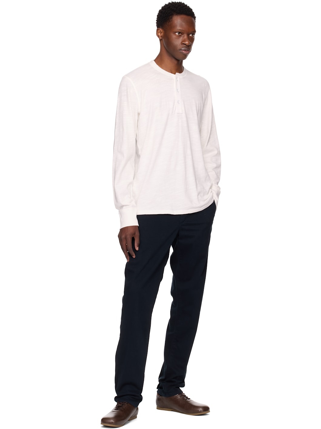 White Classic Flame Henley - 4