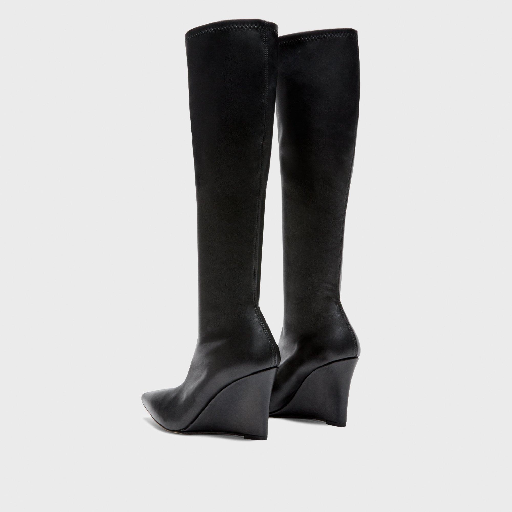 Knee-High Wedge Boot in Leather - 4