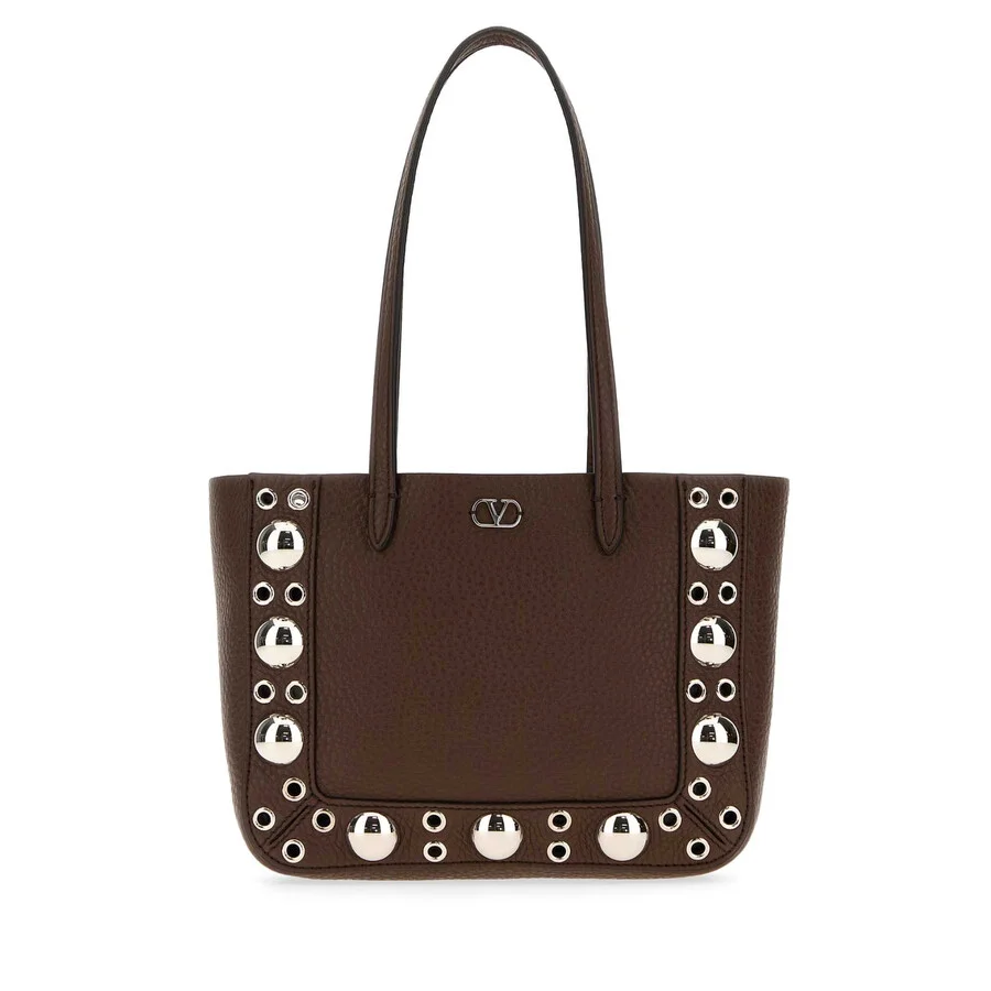 Valentino Garavani Brown Leather Nellcote Handbag - 1