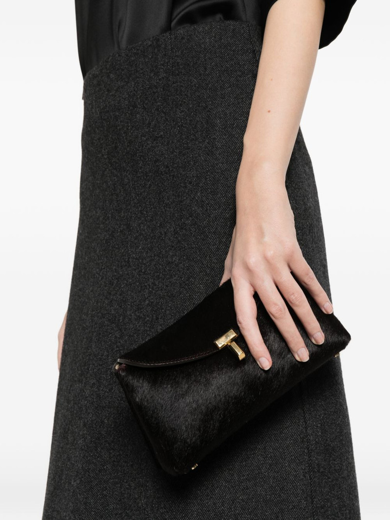 TOTEME mini T-lock pony-hair clutch bag outlook