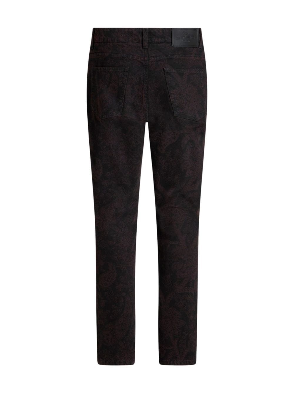 paisley-pattern slim-fit jeans - 7