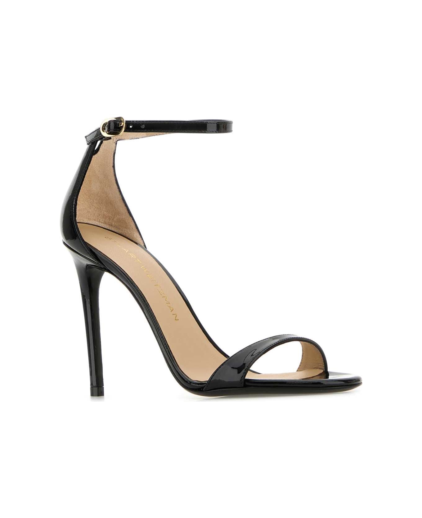 Black Leather Nudist Sandals - 2