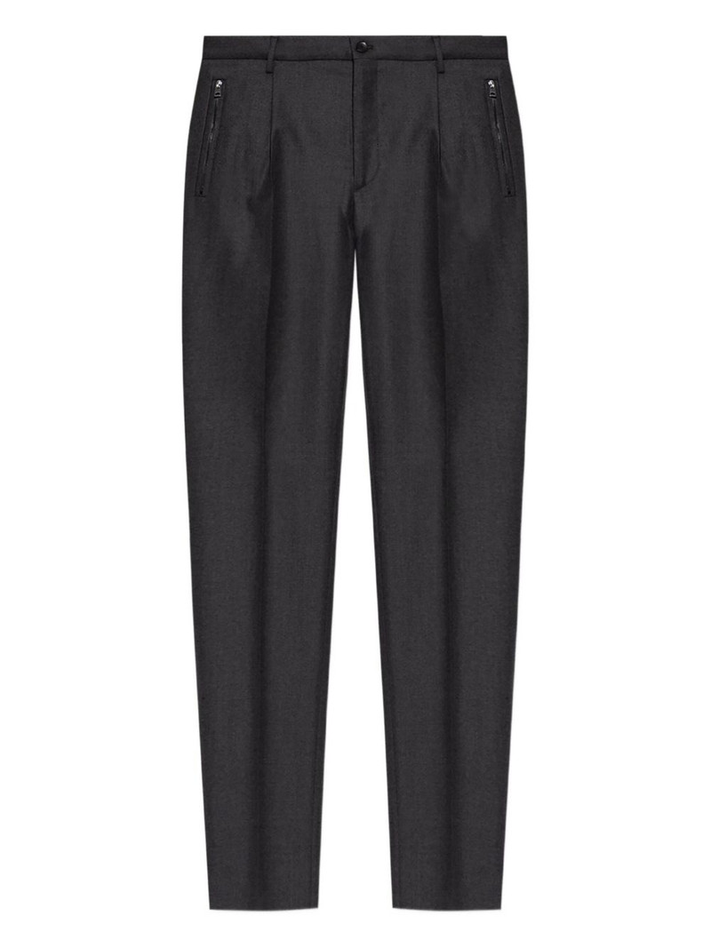 pleated zip-detail trousers 1