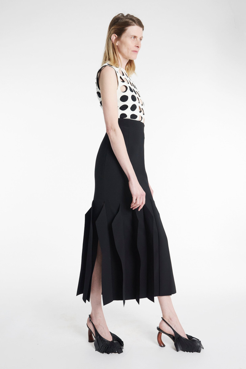 TOP WITH LAYERED CIRCULAR CUTOUTS WHITE BLACK 6