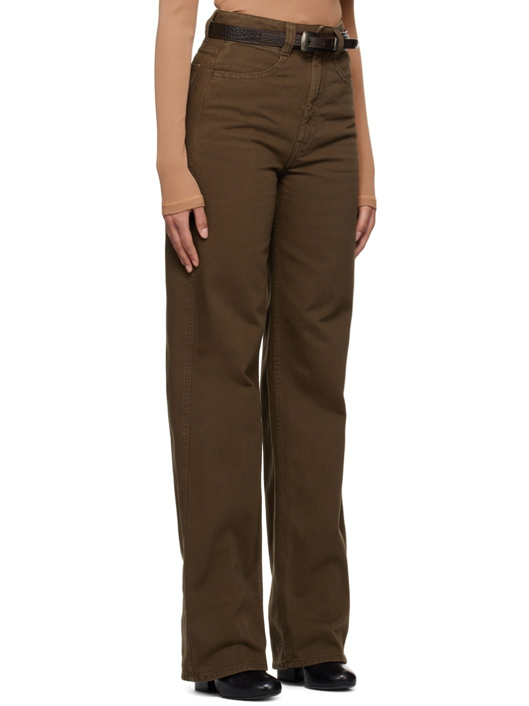 Brown Straight-Leg Jeans - 2