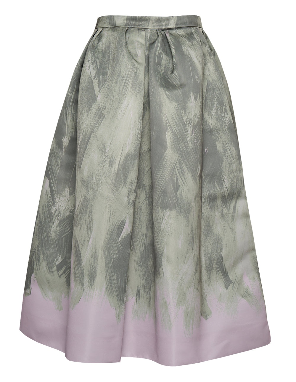 Brushstrokes A-Line Full Midi Skirt - 2