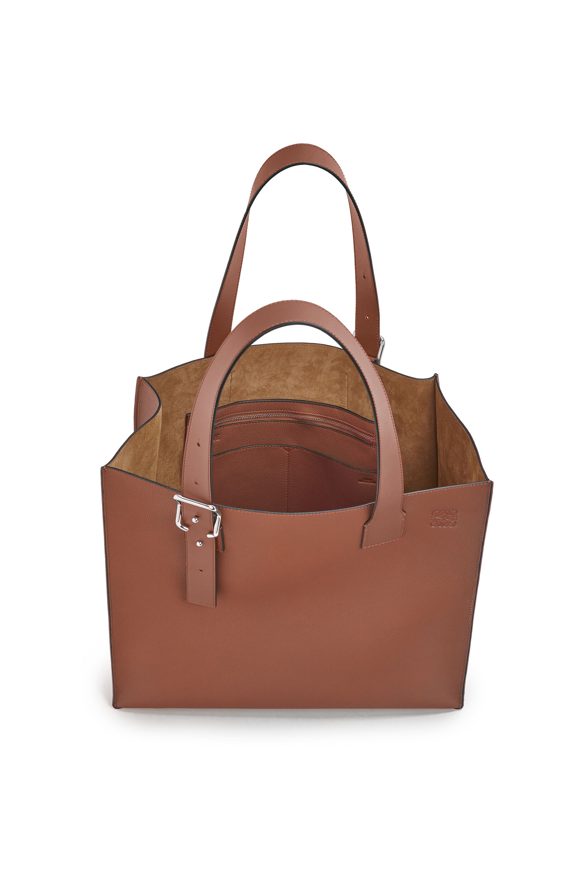 Buckle tote bag in soft grained calfskin - 3