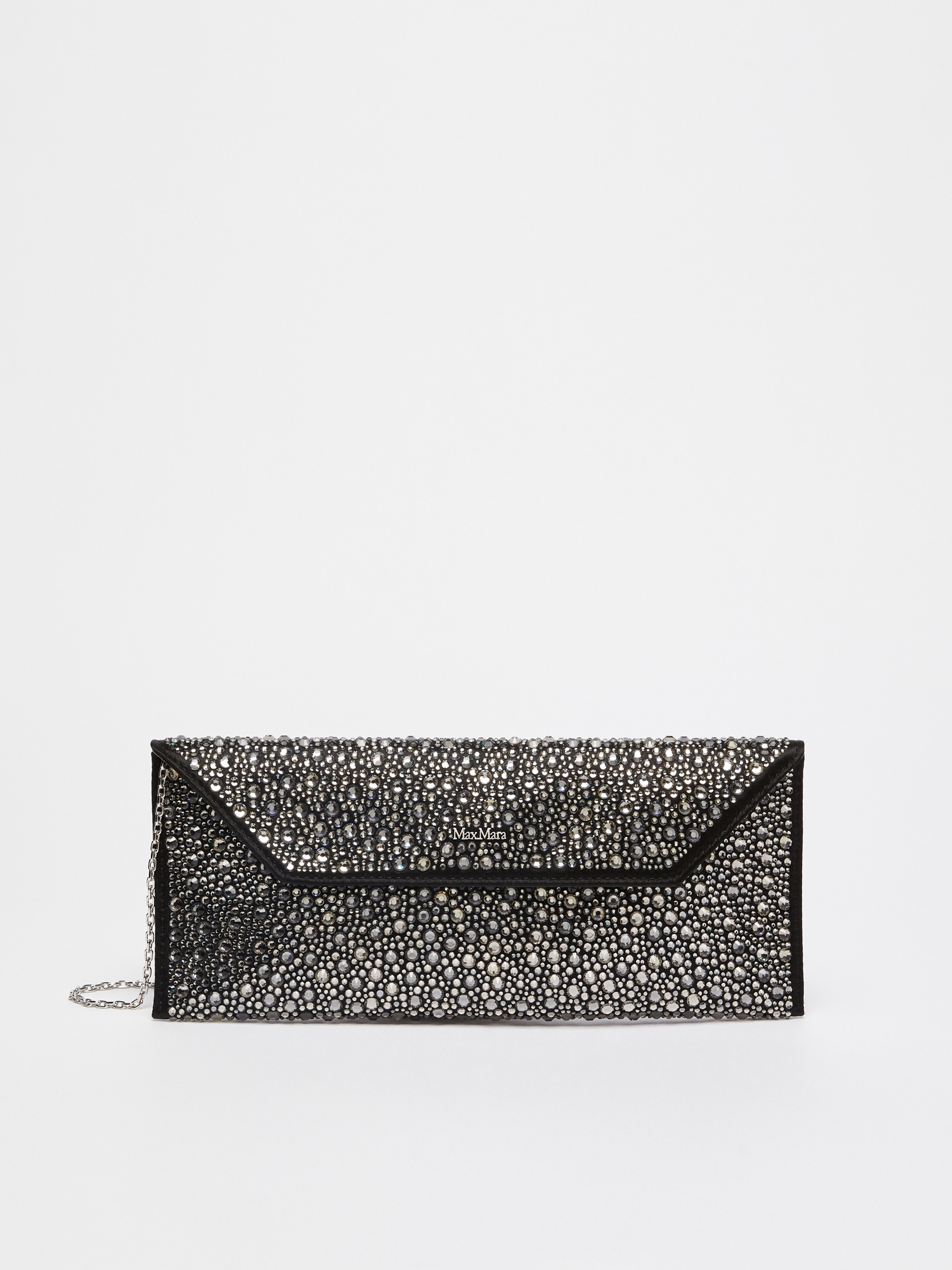 ENVELOPELUX Satin clutch bag with rhinestones - 1