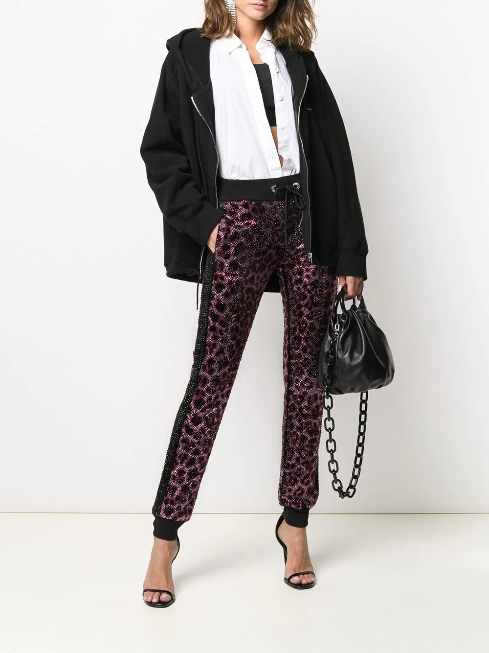 Pink Paradise crystal-embellished leopard sweatpants - 2