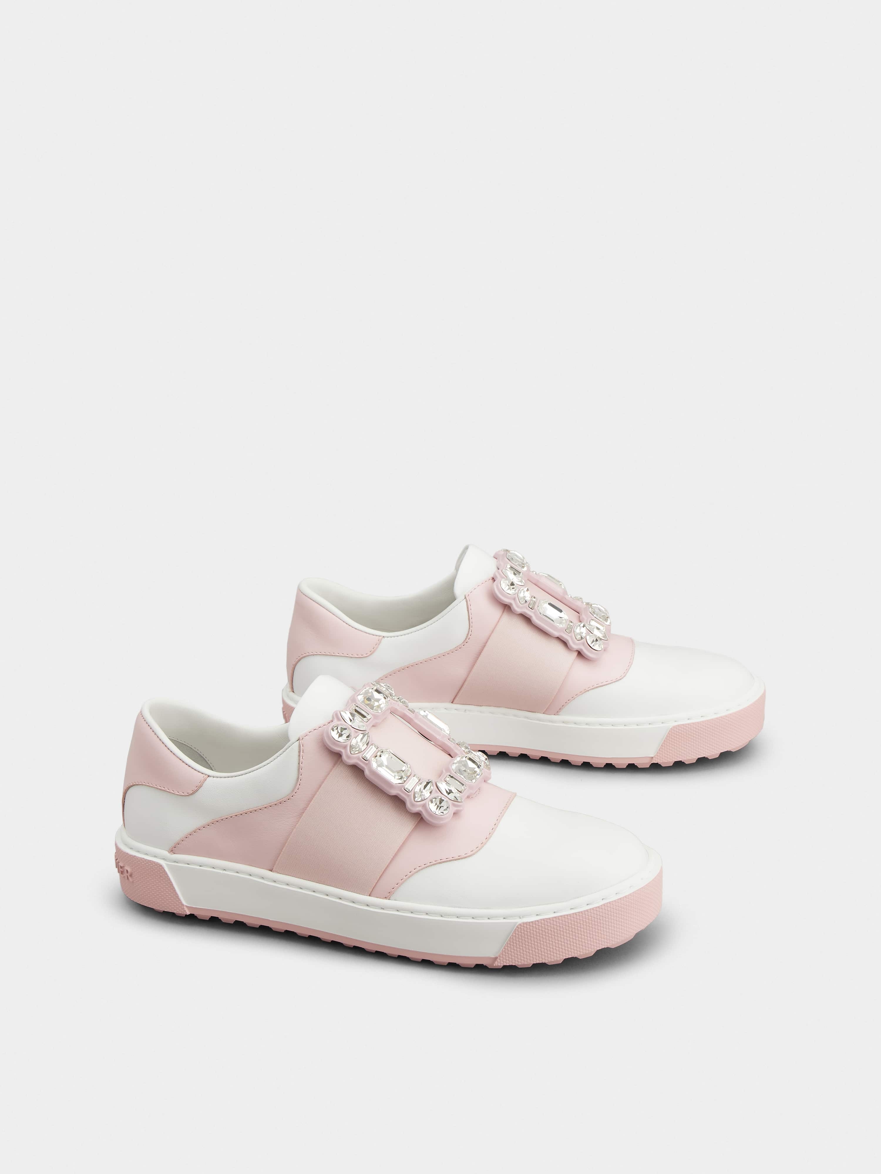 Very Vivier Strass Buckle Sneakers in Leather - 2