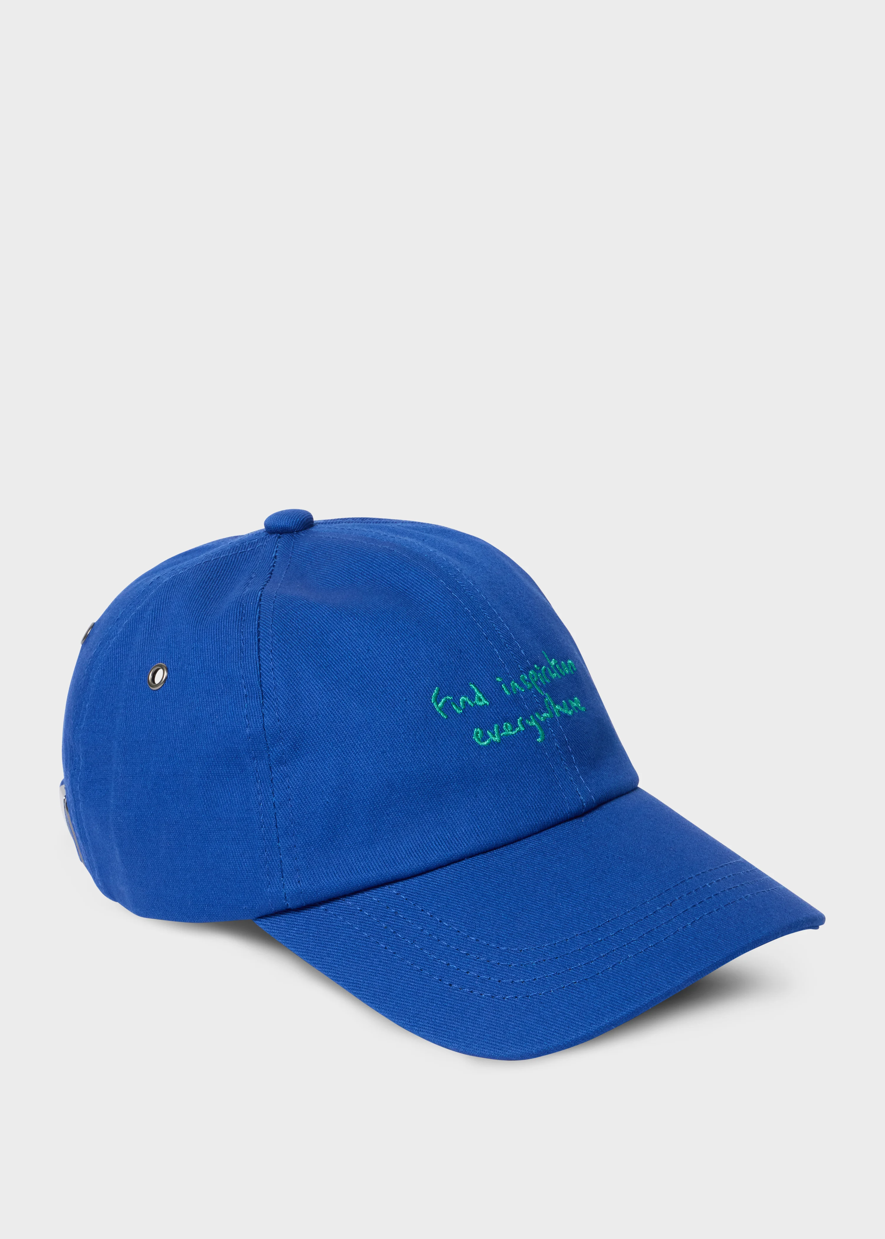 Blue Cotton-Twill Quote Cap - 1