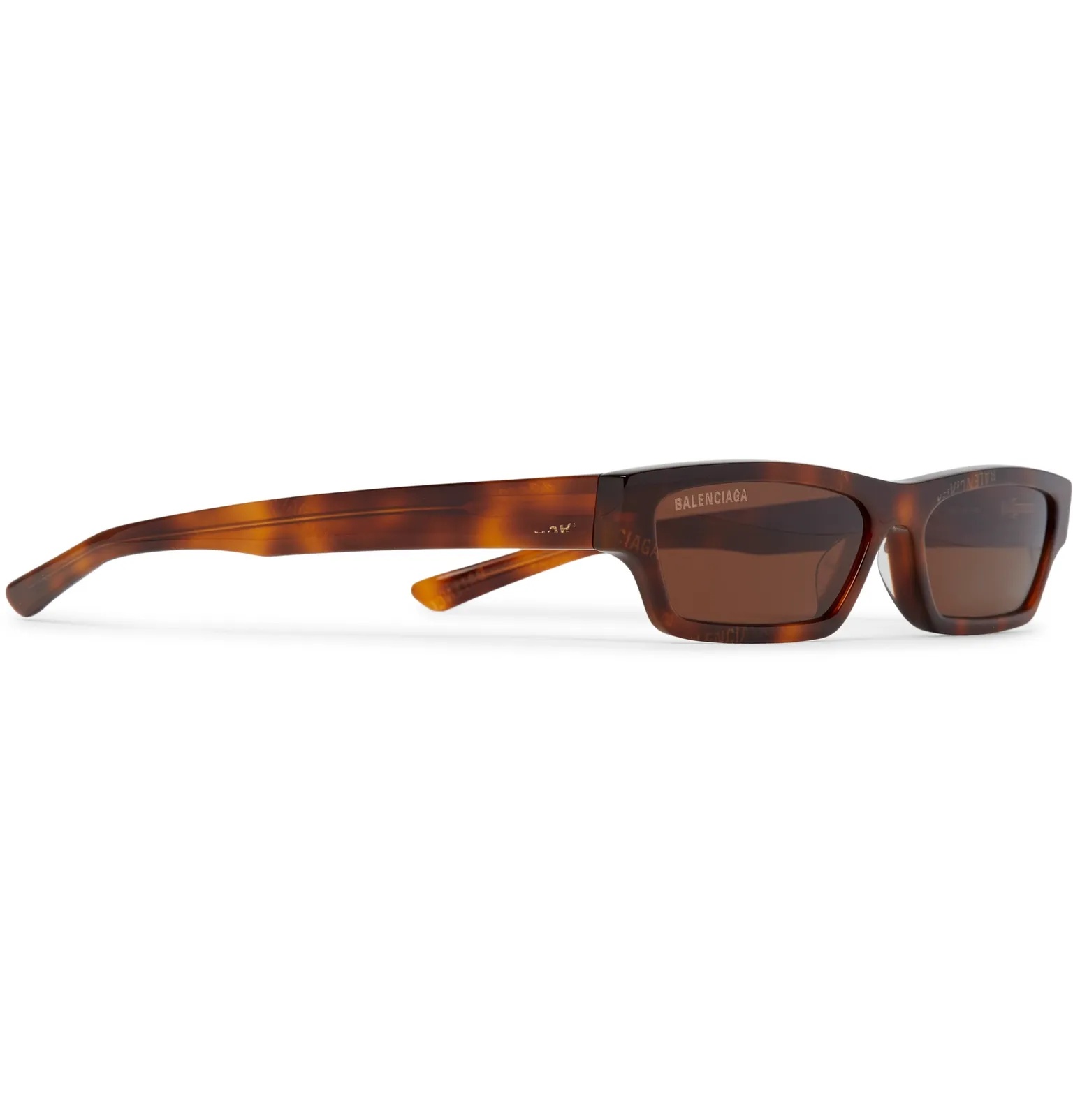 Rectangle-Frame Logo-Print Tortoiseshell Acetate Sunglasses - 2