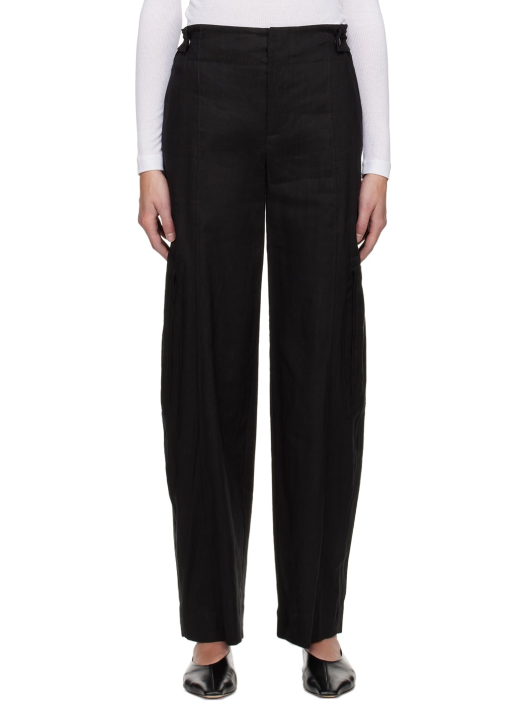 Black Tailored Utility Trousers - 1