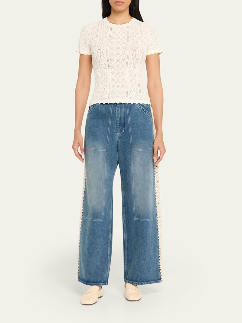 Sea Georgia Pointelle Knit Short-Sleeve Top outlook