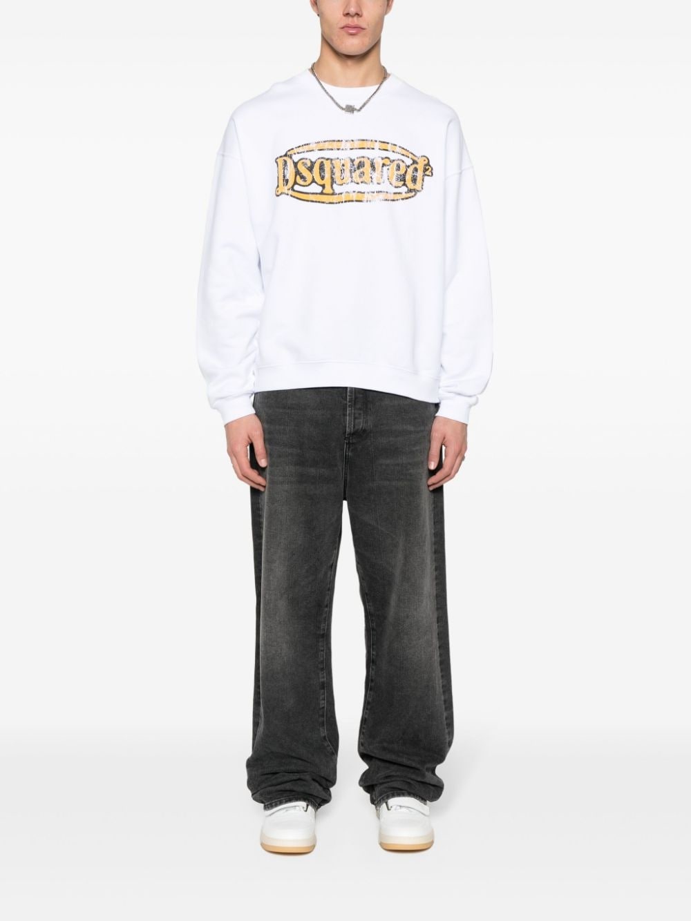 logo-print cotton sweatshirt - 2