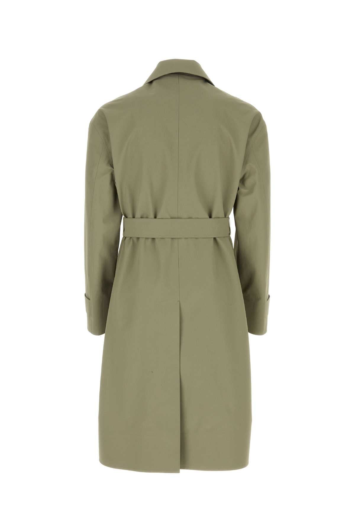 Jil Sander Men Army Green Cotton Trench Coat - 2