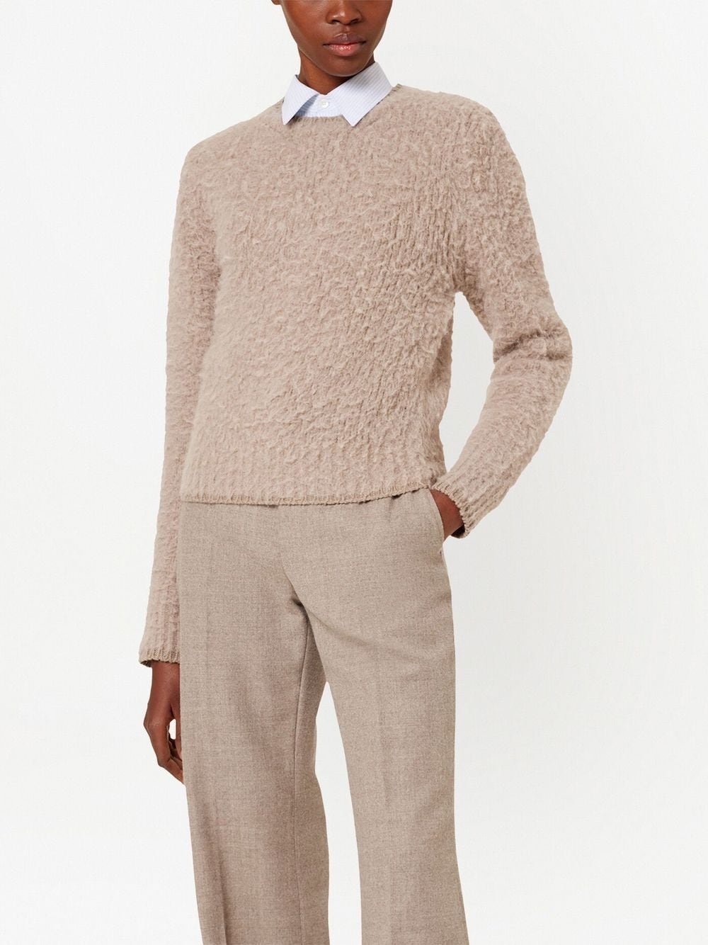 textured fitted jumper - 3