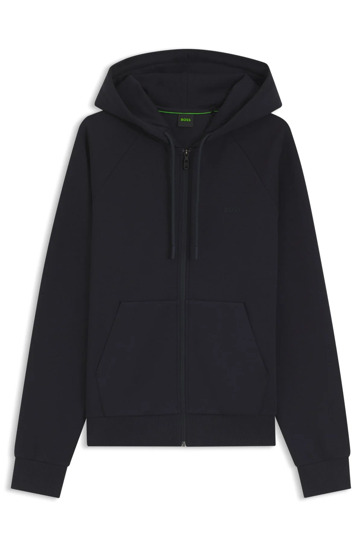 STRETCH-COTTON ZIP-UP HOODIE WITH PUFF LOGO - 1