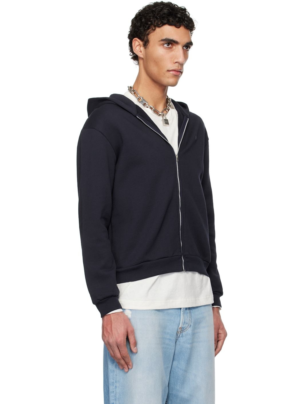 Navy Zipper Hoodie - 2