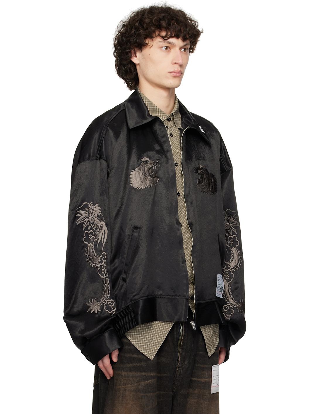 Black Collared Souvenir Jacket - 2