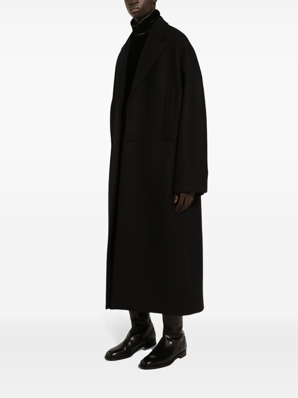 oversize single-breasted coat - 3