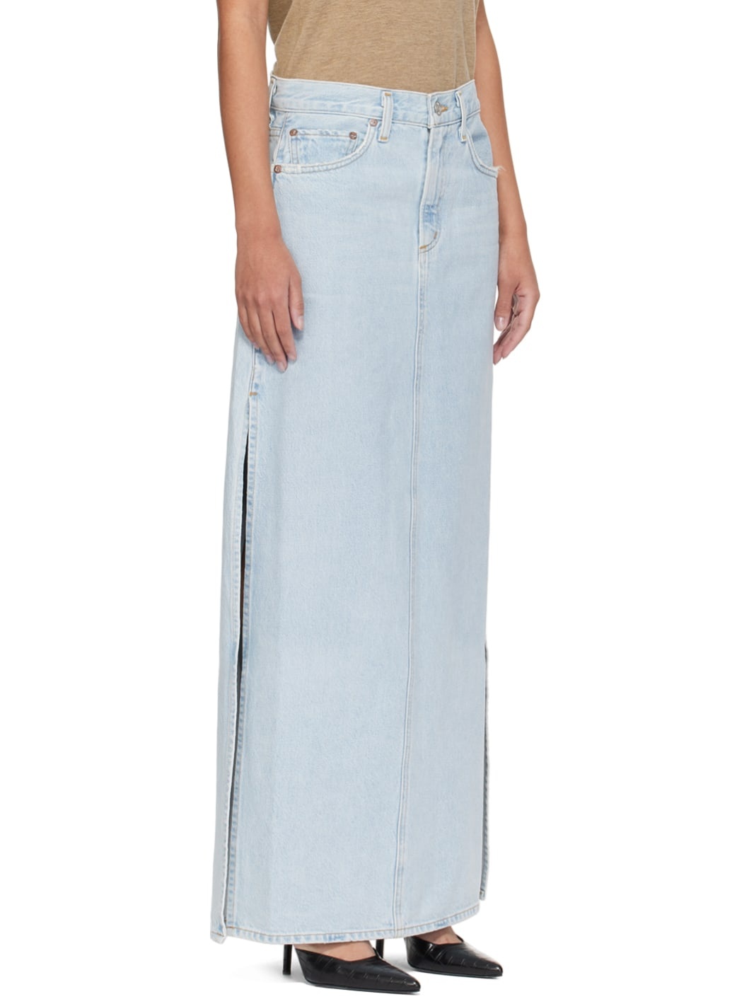 Blue Astrid Slice Denim Maxi Skirt - 2