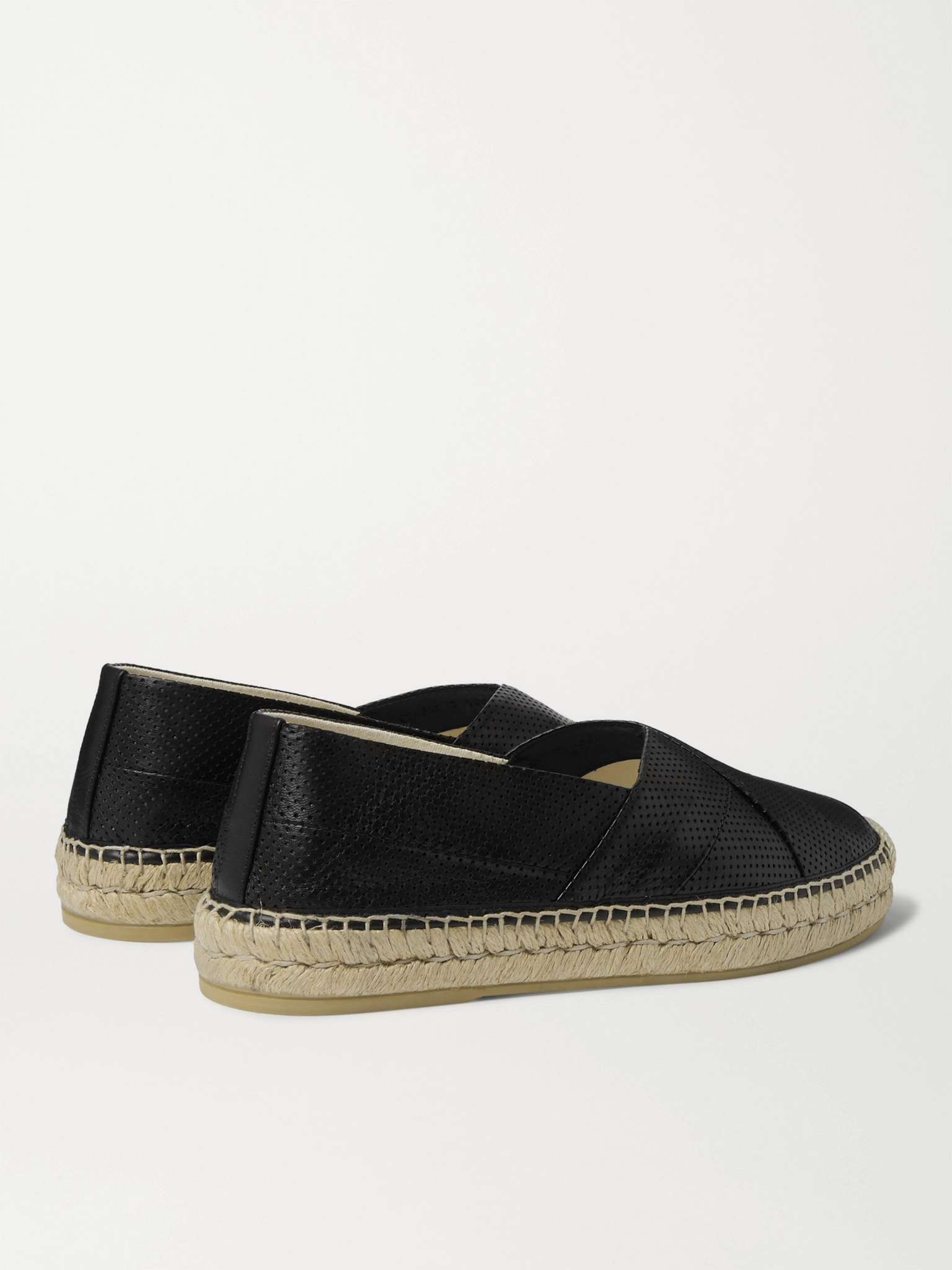 Perforated Leather Espadrilles - 5