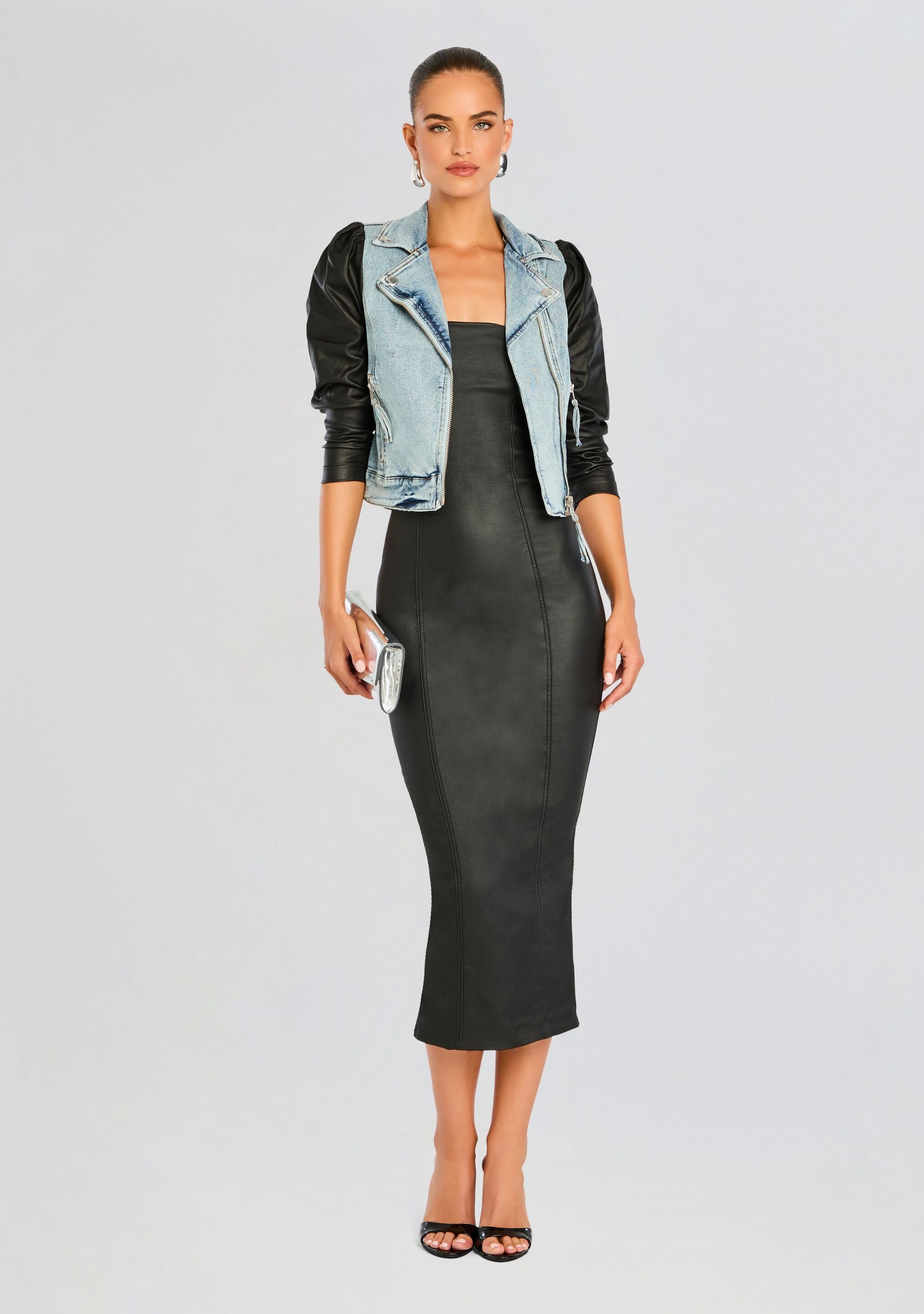ADALAIDE COATED MIDI DRESS - 5