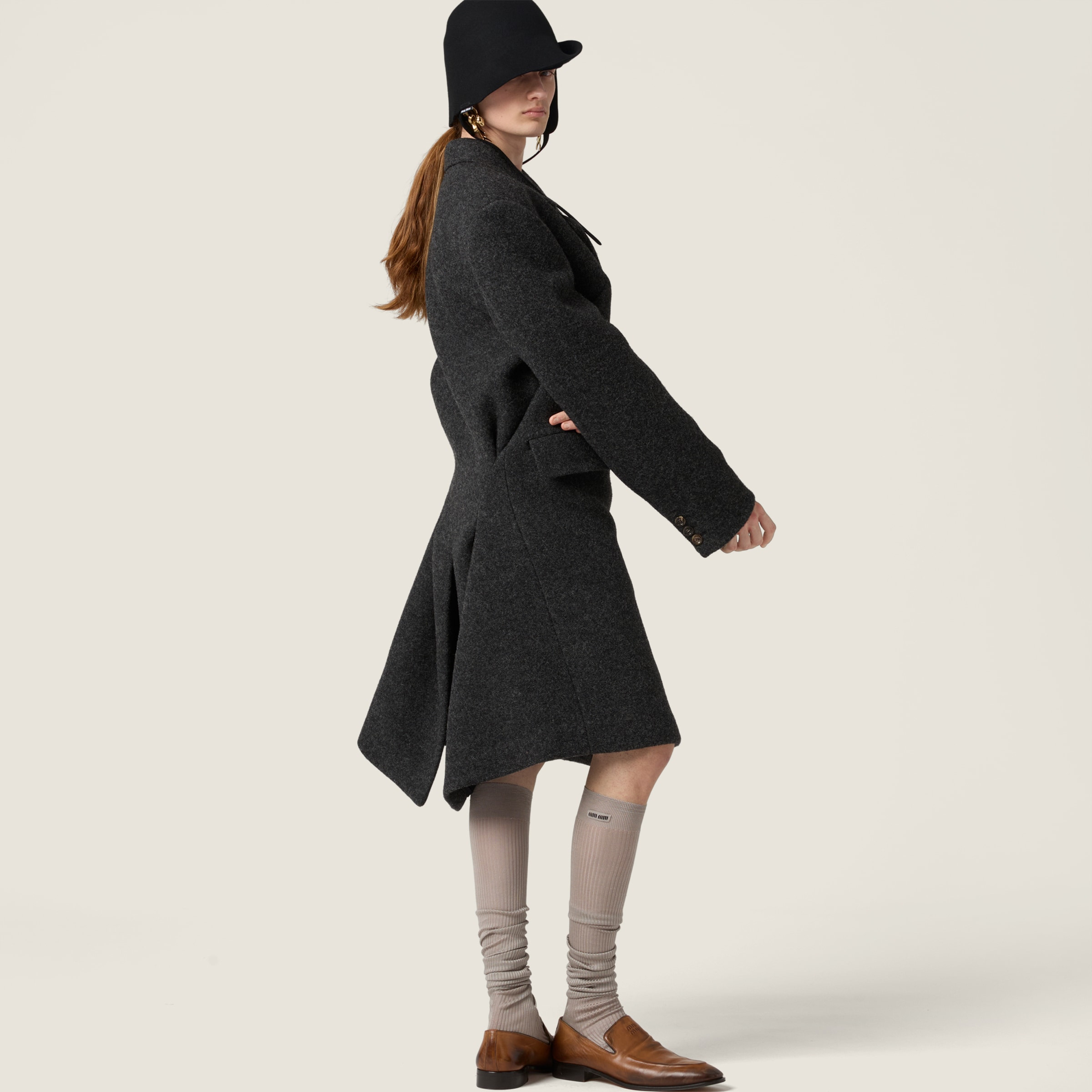 Double-breasted Shetland wool coat - 5