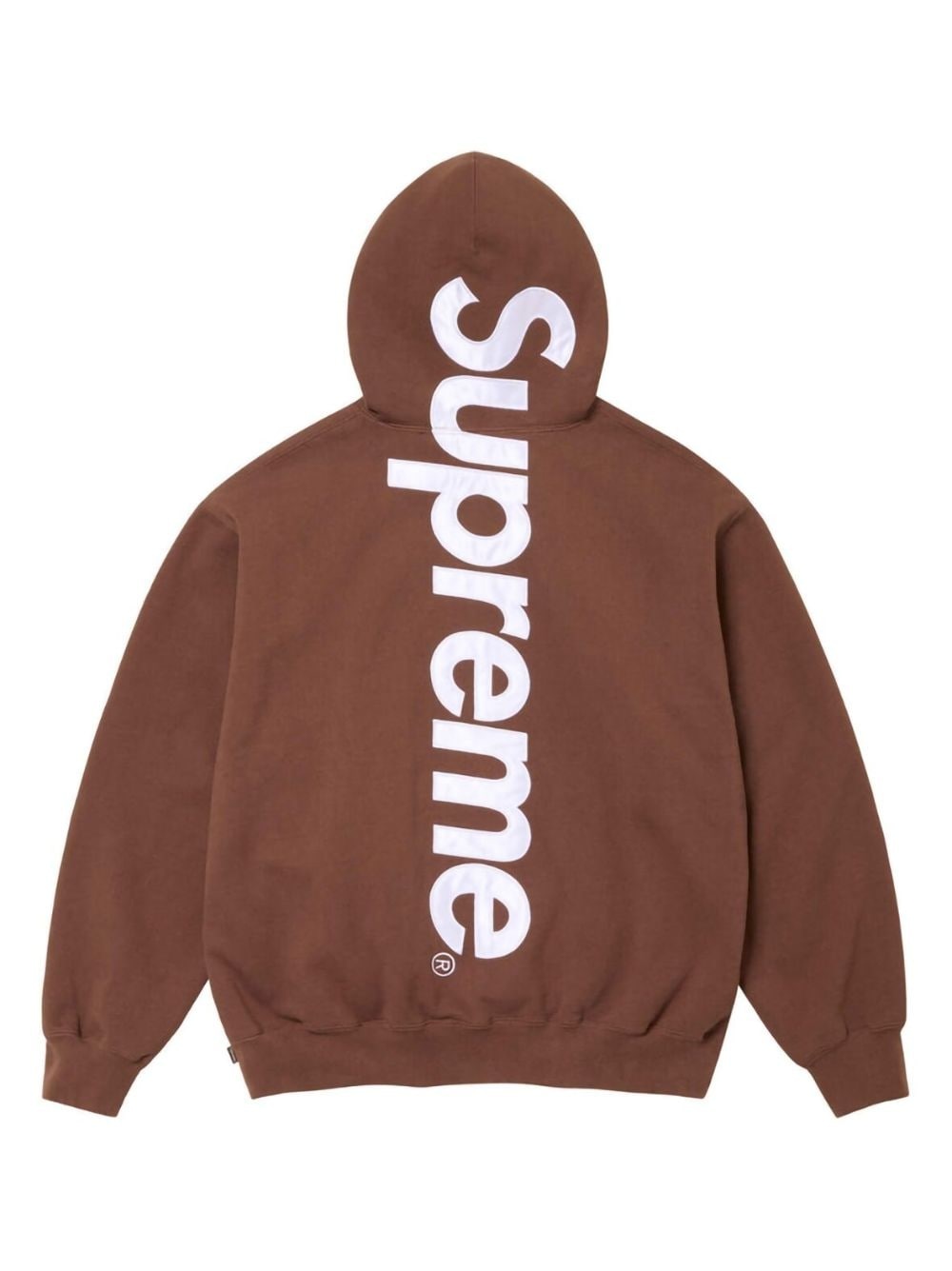 satin-appliqué "Brown" hoodie - 2