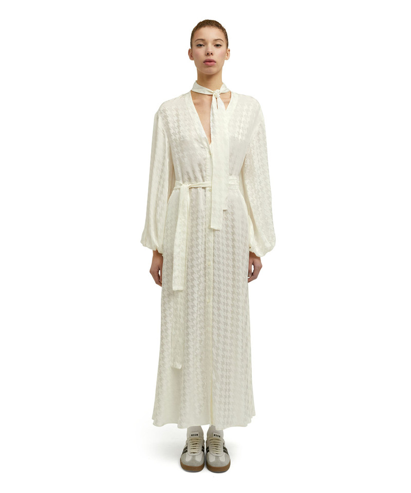 MSGM "Fluid Viscose Jacquard" fabric dress outlook