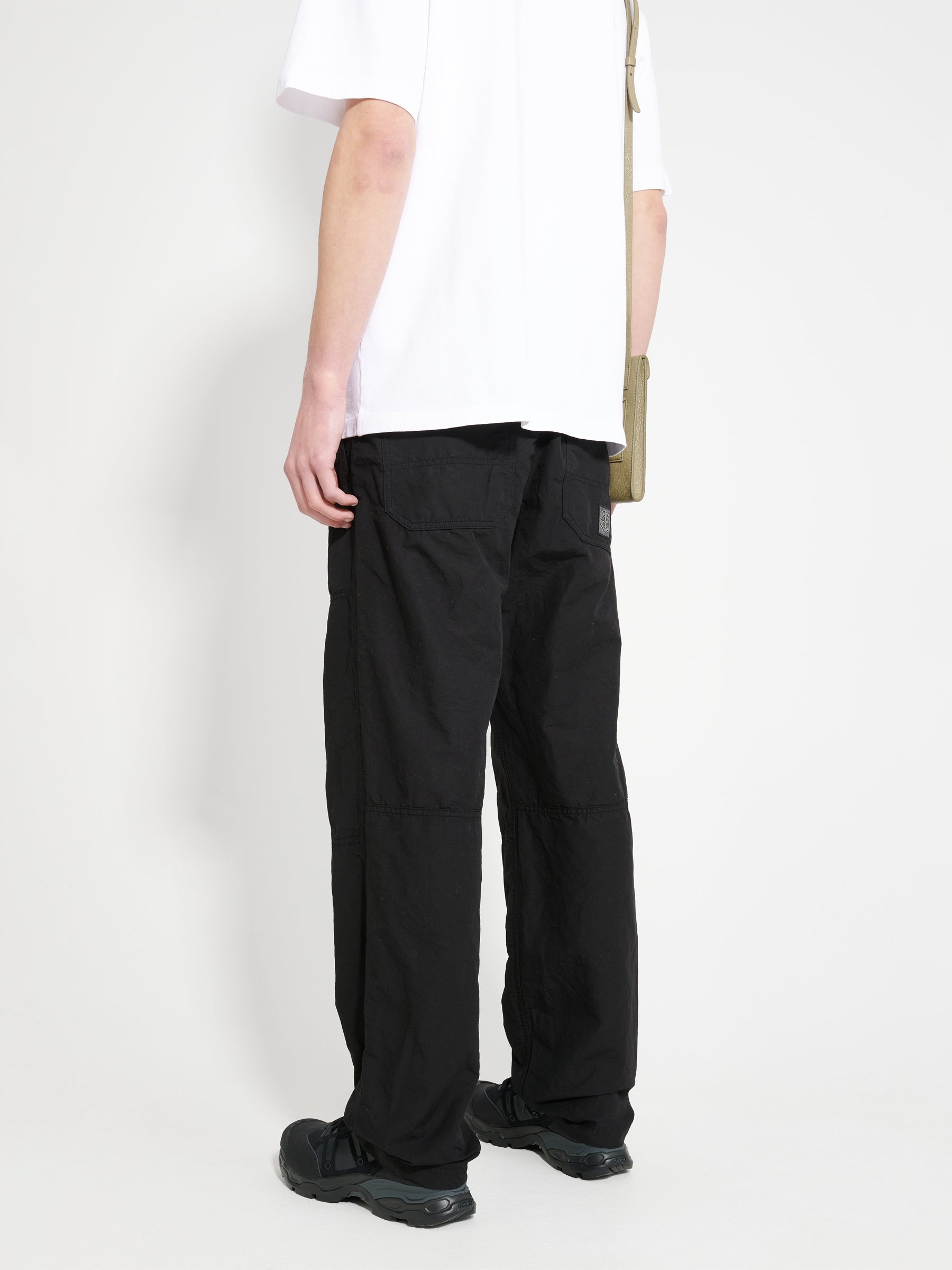 STONE ISLAND REGULAR WOVEN PANTS BLACK - 3