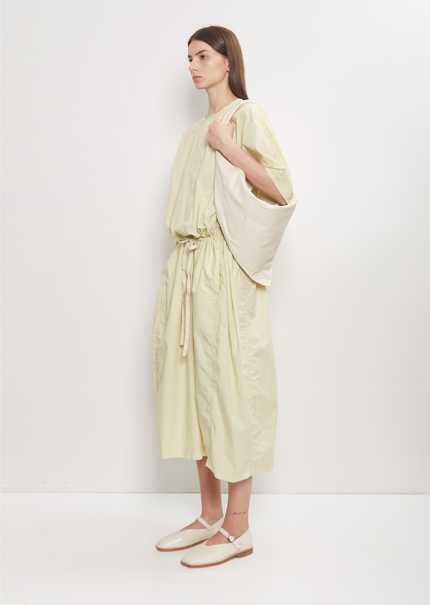 Leather Scarf Bag, Small — Off White - 3