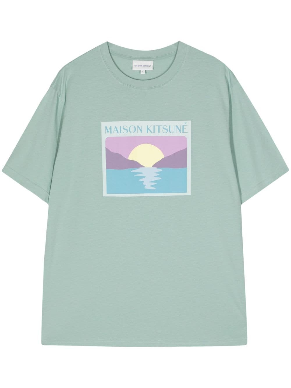 Sunset Postcard-print cotton T-shirt - 1