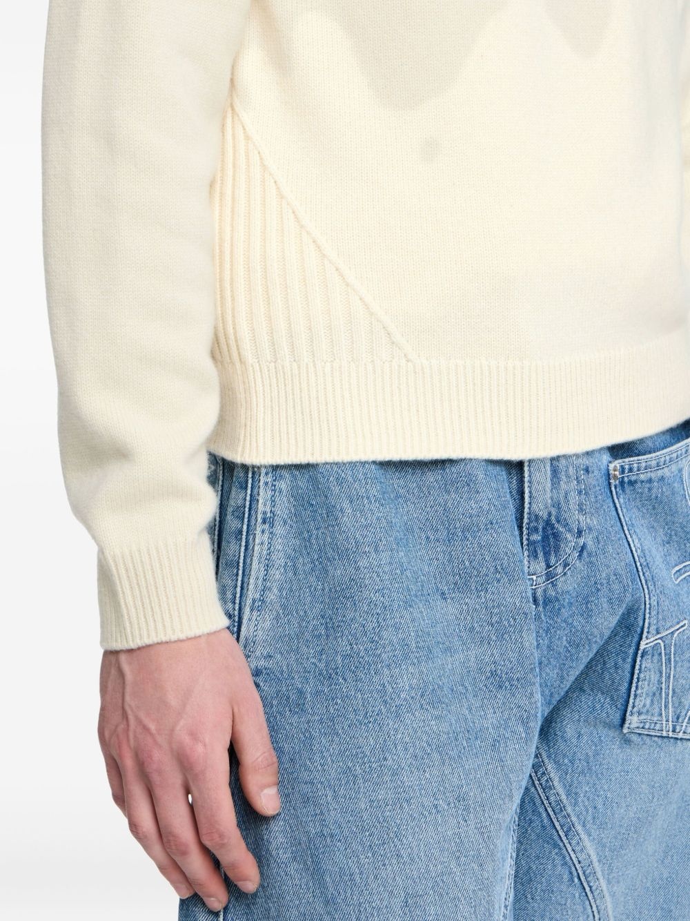 ribbed-trim crew-neck sweater - 5