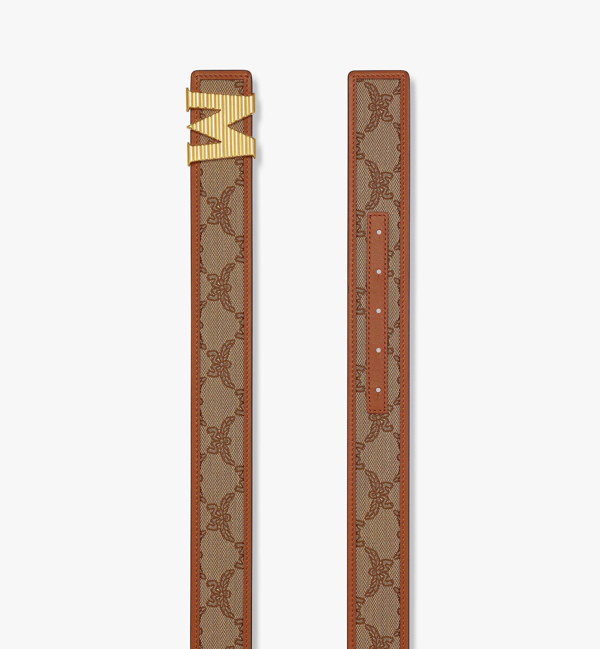 MCM Claus Fluted M Reversible Belt 1.5” in Lauretos Jacquard