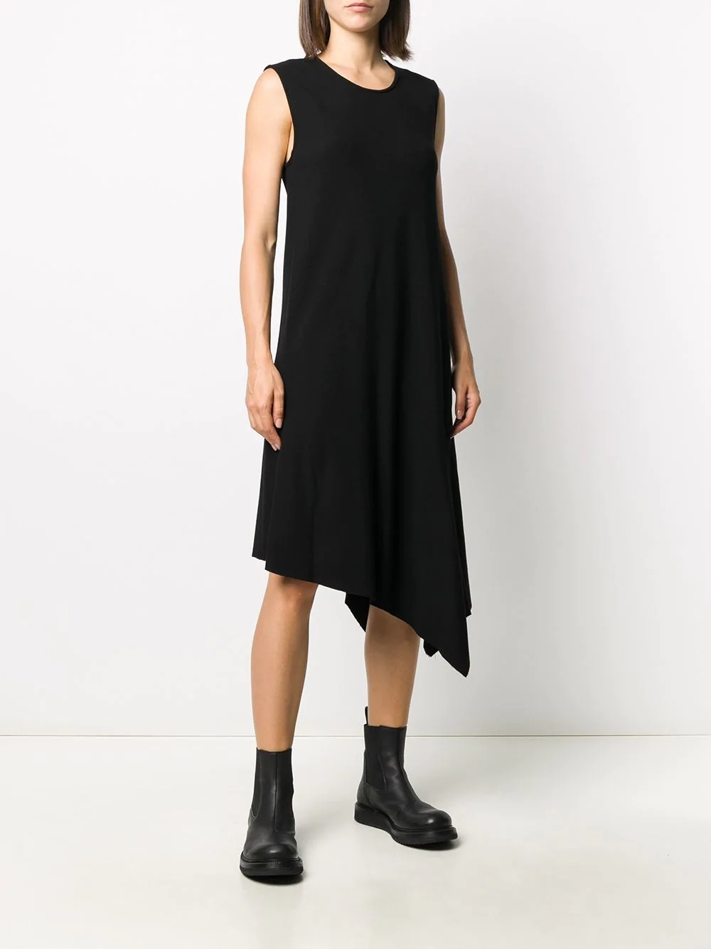 asymmetrical sleeveless midi dress - 3