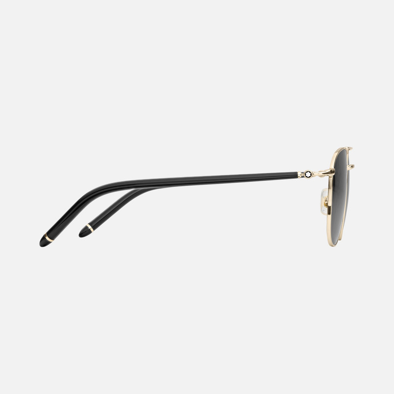 Montblanc Squared Sunglasses with Black and Gold Colored Metal Frame outlook
