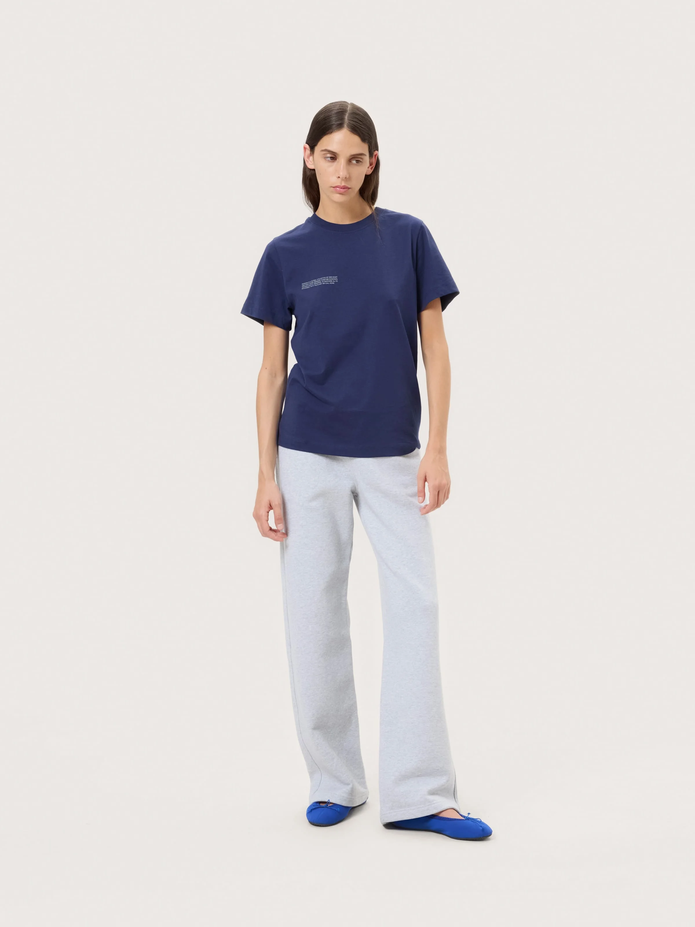 Womens Midweight Straight Leg Track Pants - Grey Marl - 1