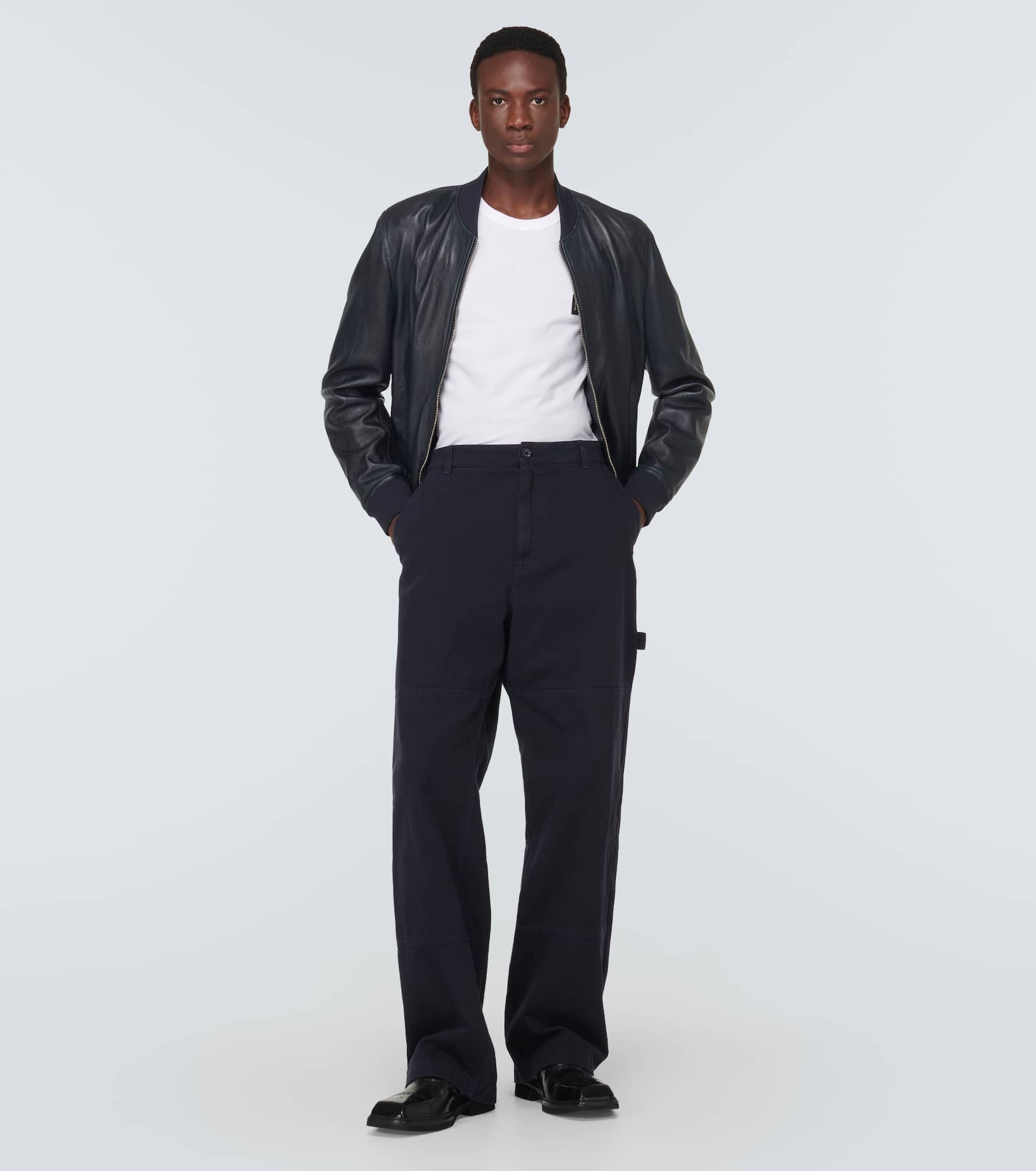 Mid-rise straight cotton pants - 2