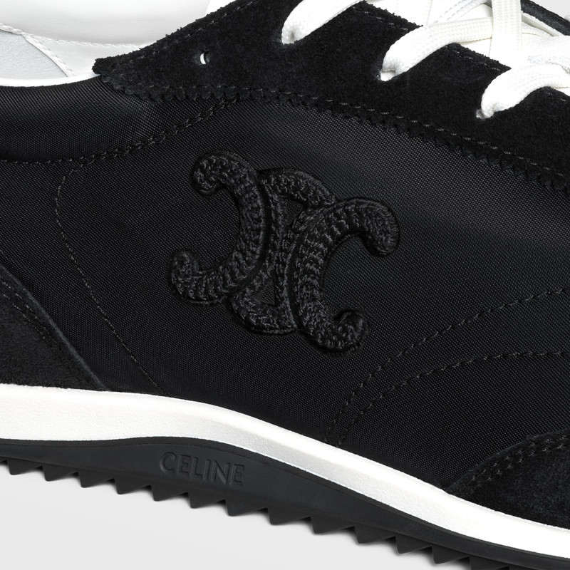 CELINE RACER LOW LACE-UP SNEAKER WITH TRIOMPHE IN NYLON, SUEDE CALFSKIN AND CALFSKIN 5