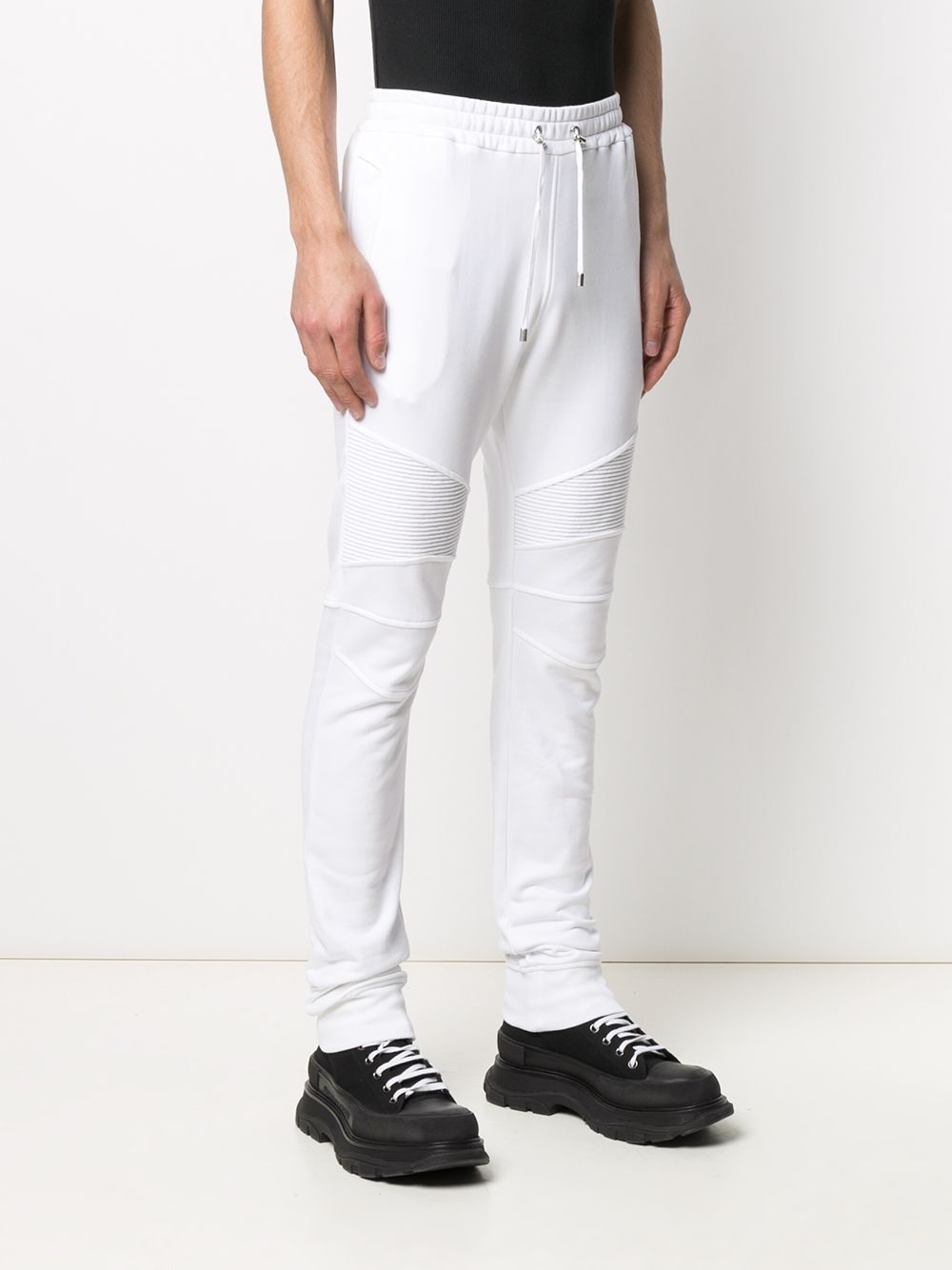 rib-panel skinny track pants - 3