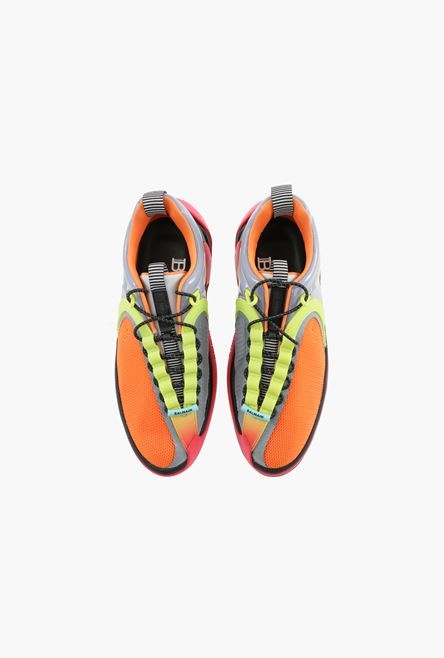 Gummy leather, PVC and multicolor mesh B-Runner sneakers - 4